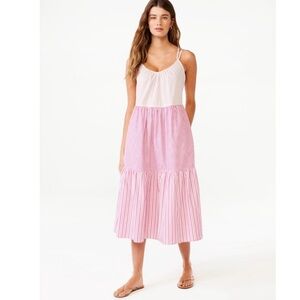 Free Assembly | pink striped dress